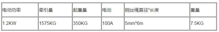 3500磅电动绞盘参数介绍