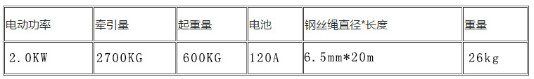 6000磅电动绞盘参数